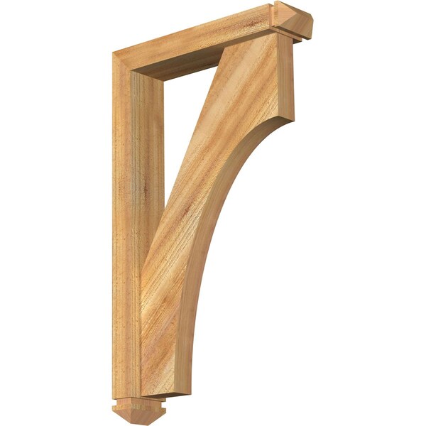 Ekena Millwork Westlake Arts and Crafts Rough Sawn Bracket w/ Offset Brace, Western Red Cedar, 4"W x 18"D x 30"H BKT0402X18X30WTL03RWR - main